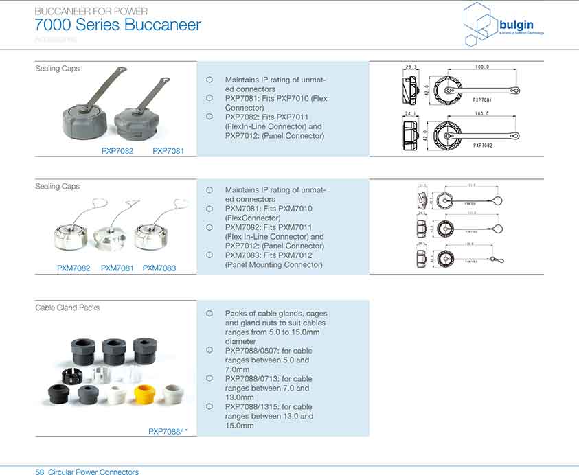 7000系列電源連接器工具和配件結構圖 7000系列電源連接器工具和配件結構圖