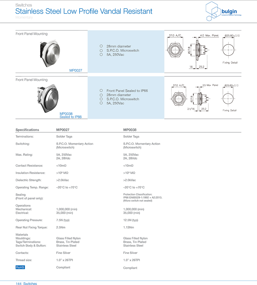 MP0027小尺寸防破壞按鈕開(kāi)關(guān)選型 MP0027小尺寸防破壞按鈕開(kāi)關(guān)選型