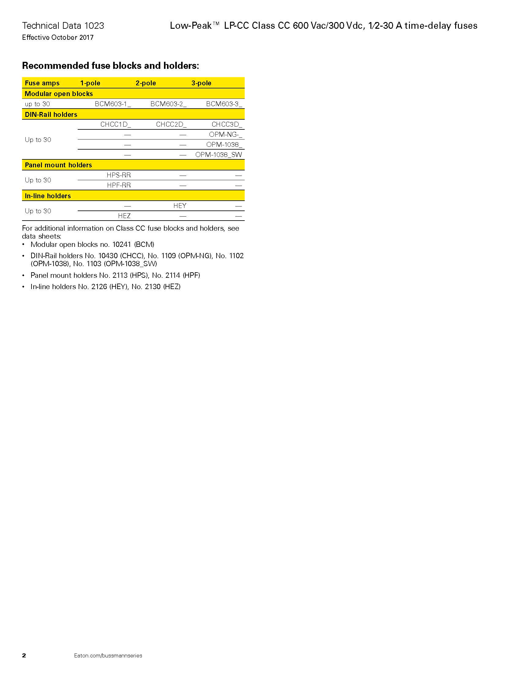 LP-CC系列10*38延時熔斷器參數